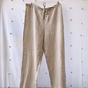 Vintage cotton/linen blend lounge pant, size L.